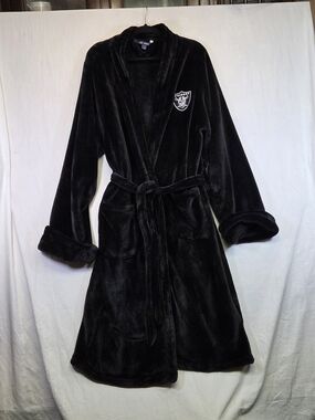 NFL Raiders Northwest Black Plush Bathrobe L/XL #0419
